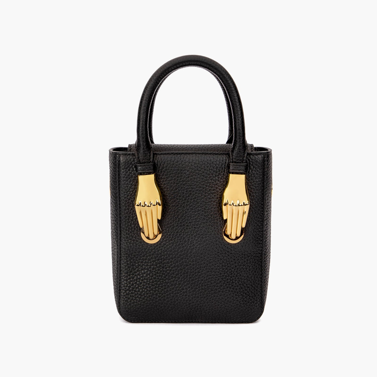Black Semi-structured Pebble Leather Handbag