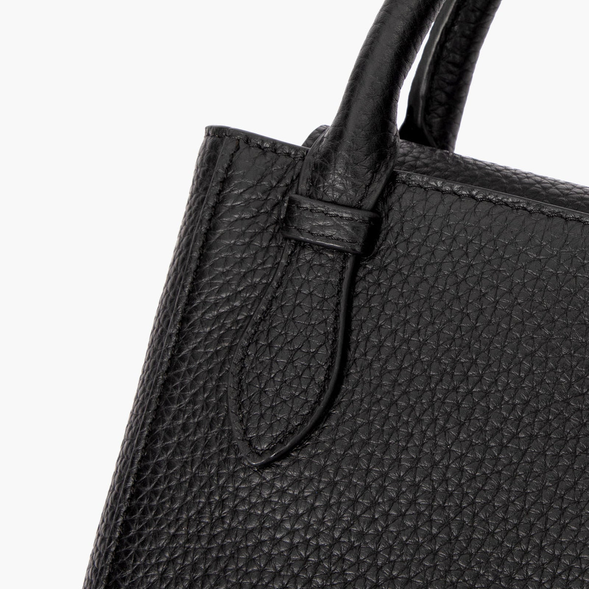 Black Semi-structured Pebble Leather Handbag