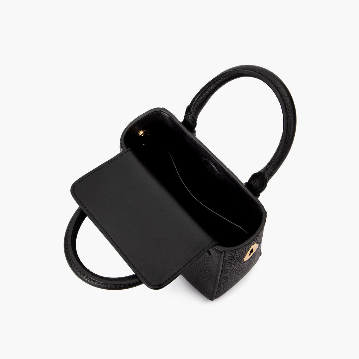 Black Semi-structured Pebble Leather Handbag
