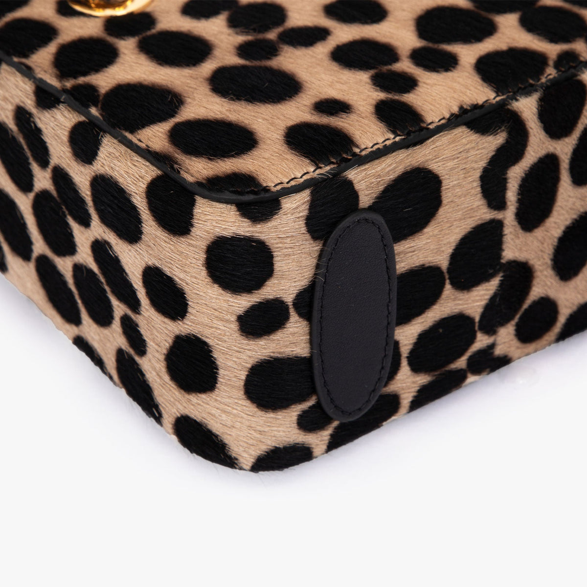 Black Dot Ponyhair Leather Bag