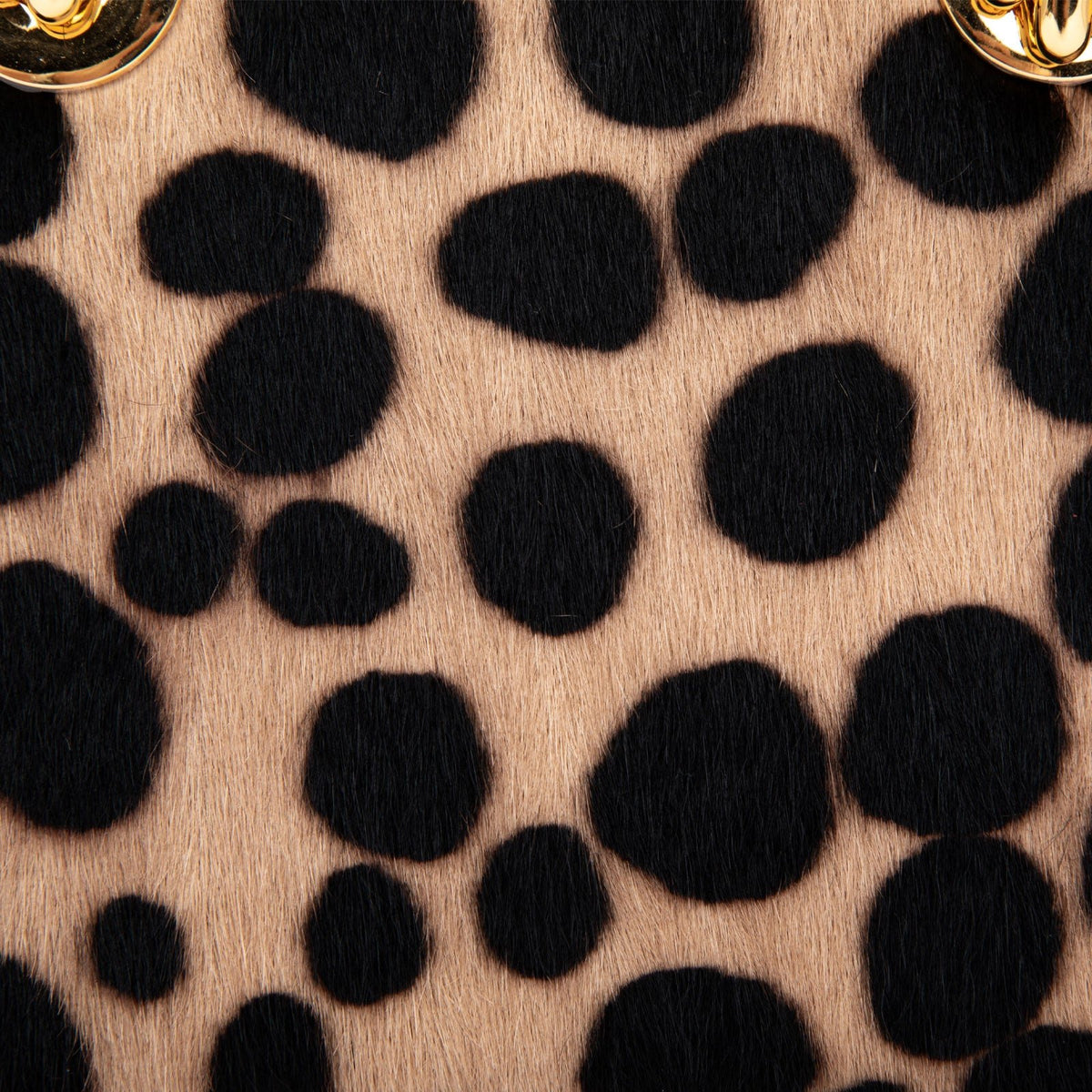 Black Dot Ponyhair Leather Bag