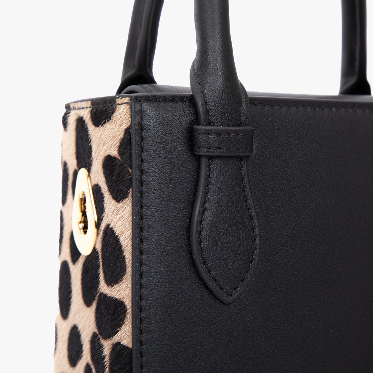 Black Dot Ponyhair Leather Bag