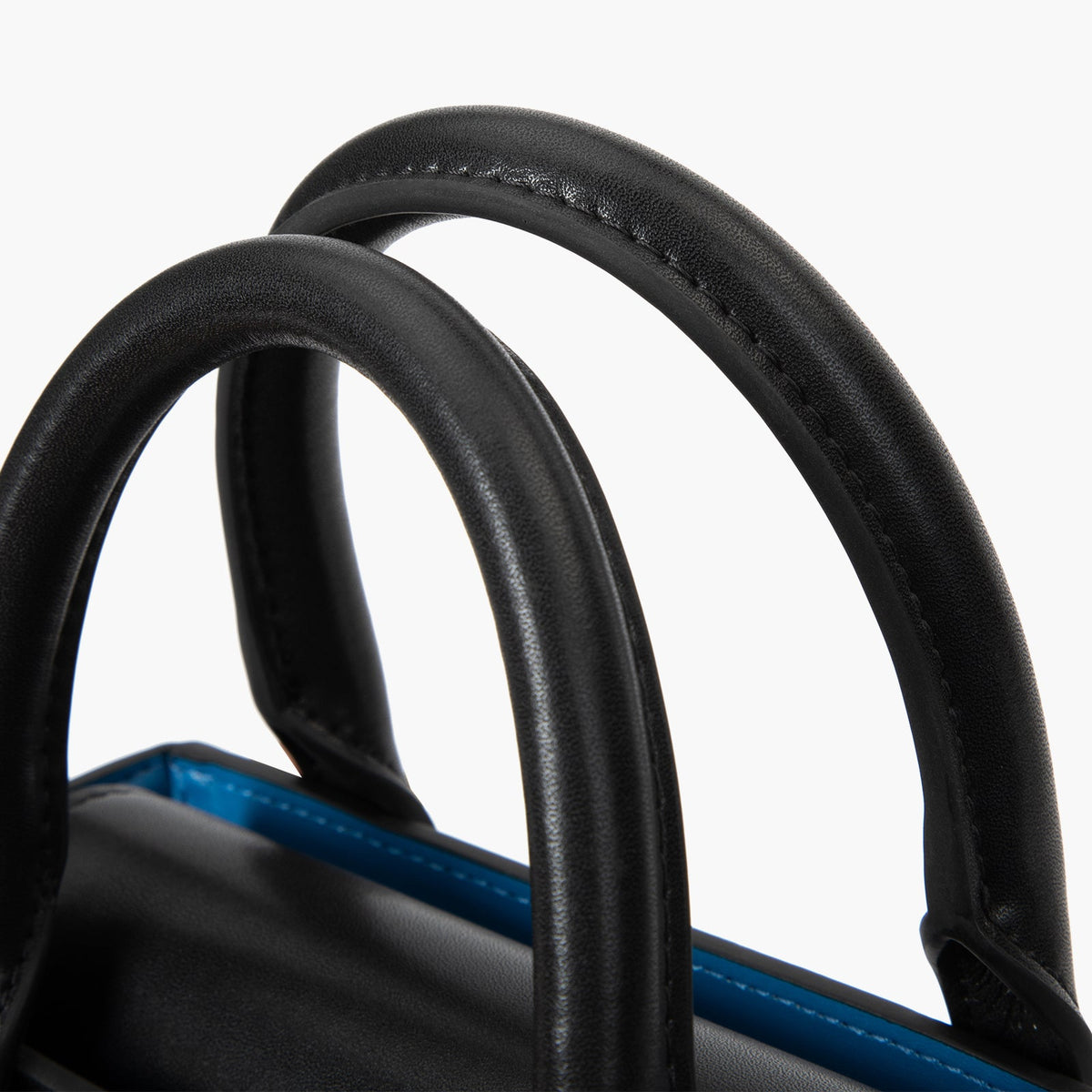 Black Vegan Smooth Microfiber Leather Handbag