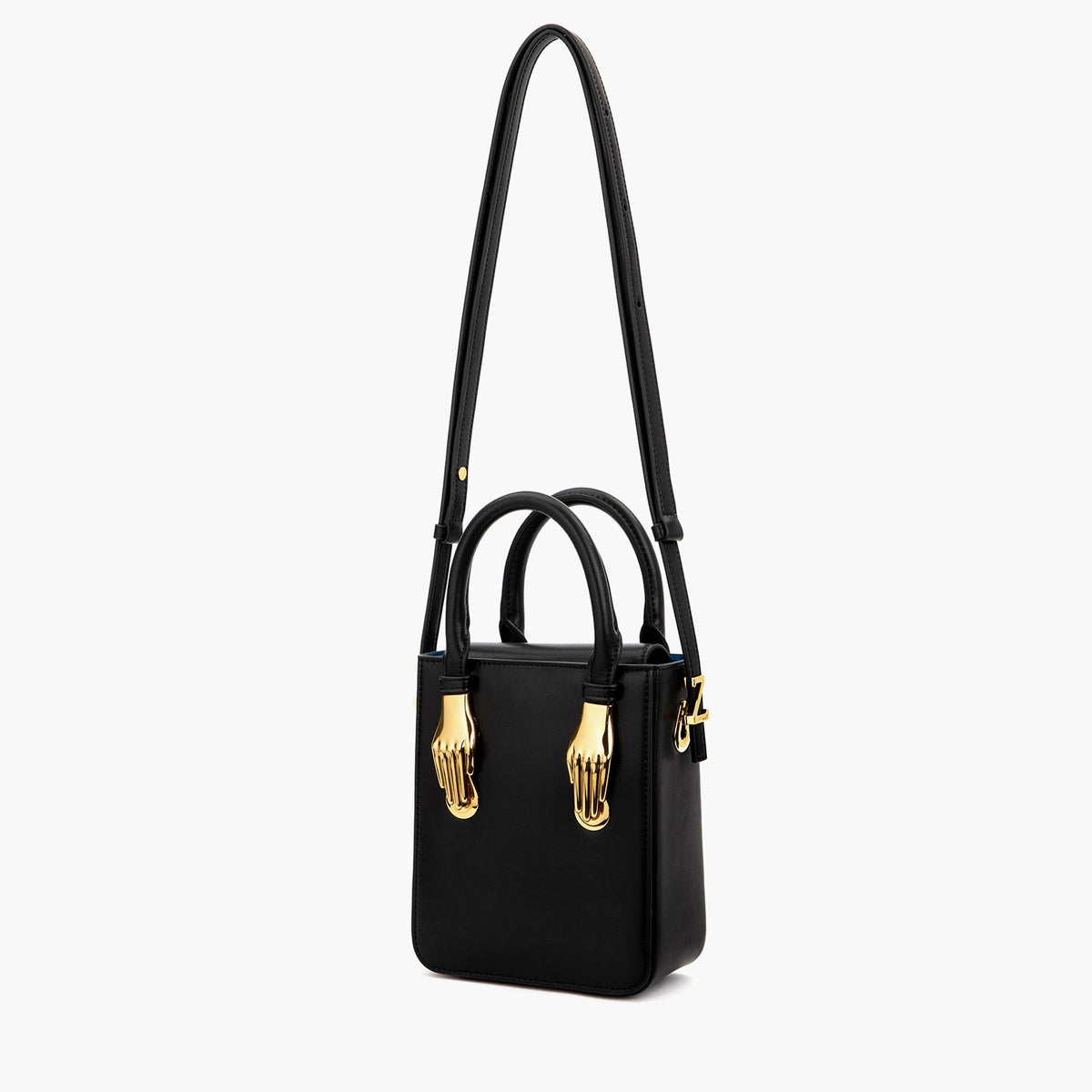 Black Vegan Smooth Microfiber Leather Handbag