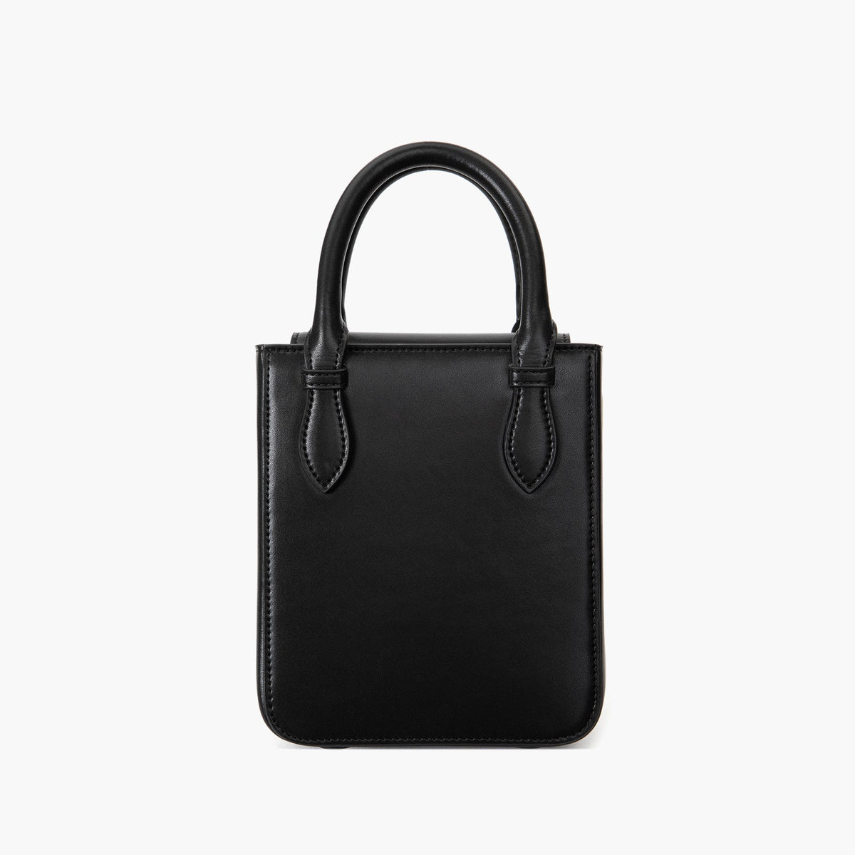 Black Vegan Smooth Microfiber Leather Handbag