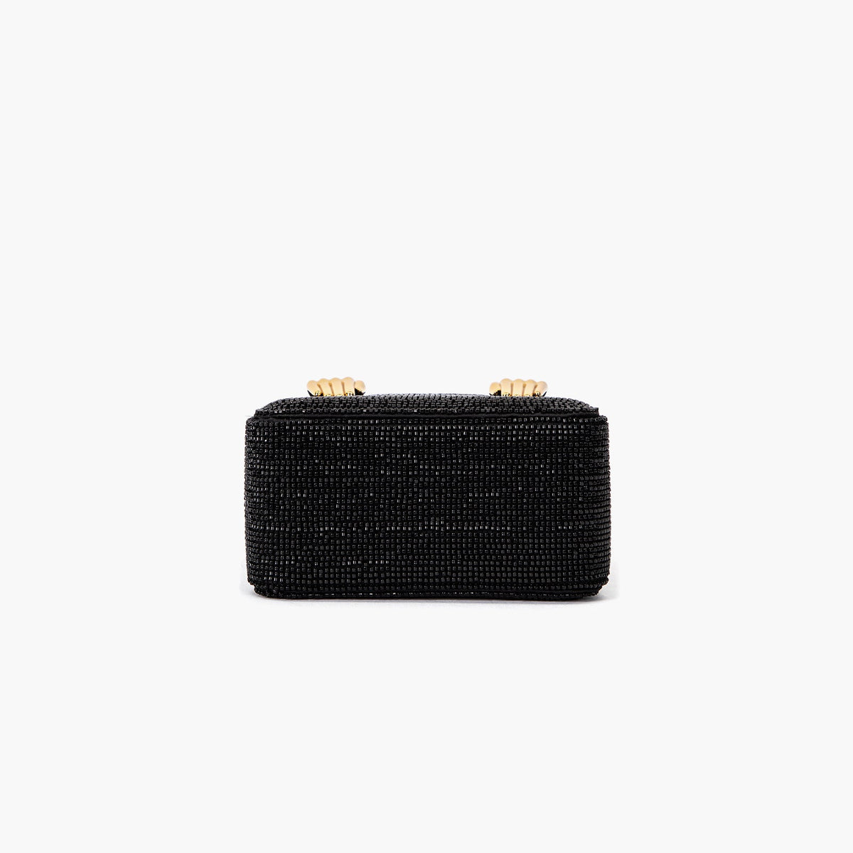 Black Handmade Beaded Top Handle Handbag