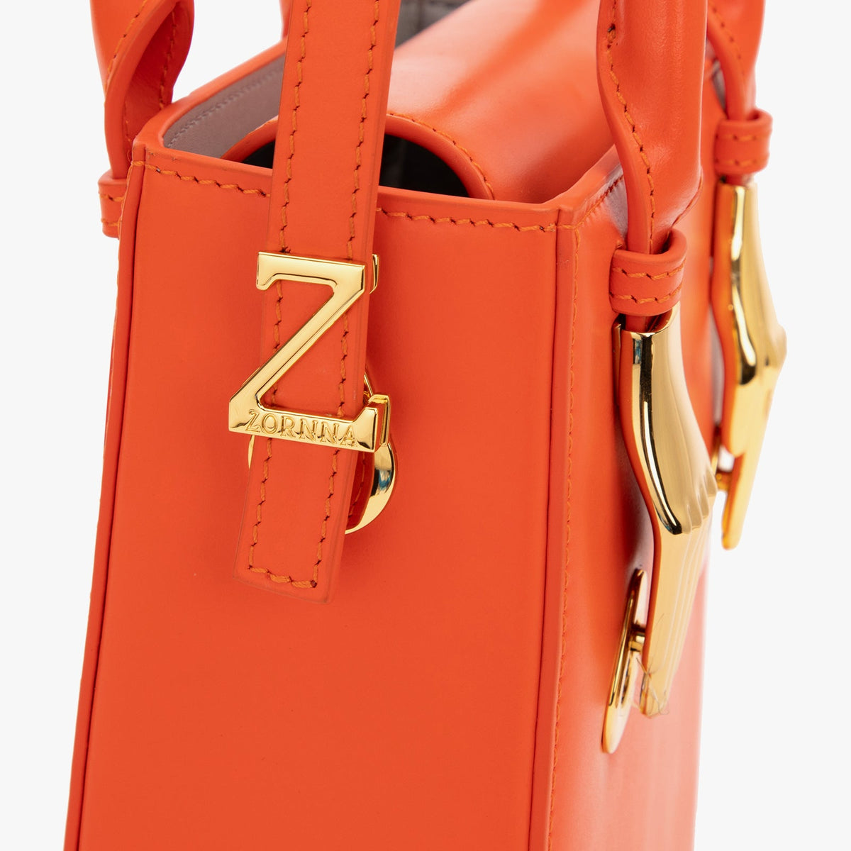 Orange Smooth Calfskin Leather Bag