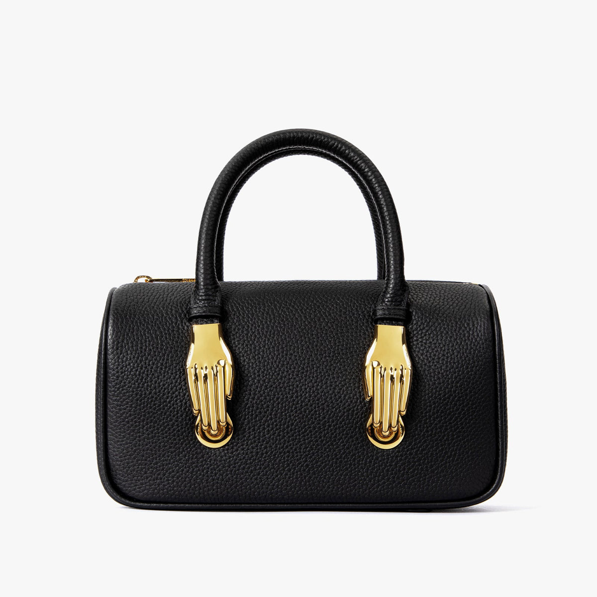 Black Luxury Leather Boston Bag