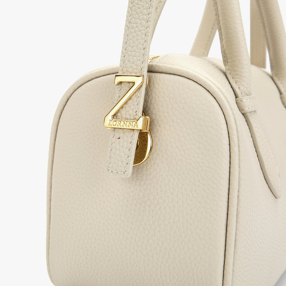 Ivory Pebble Grain Handbag