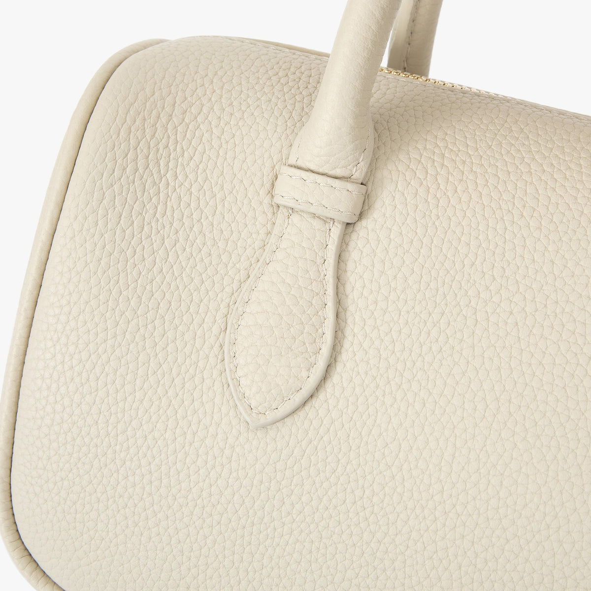 Ivory Pebble Grain Handbag