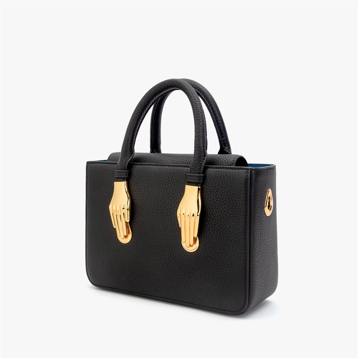 Black Calfskin Grain Leather Tote