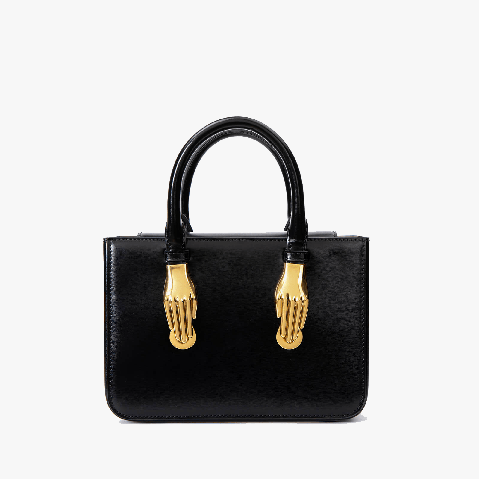 Schwarze Luxus-Box-Ledertasche