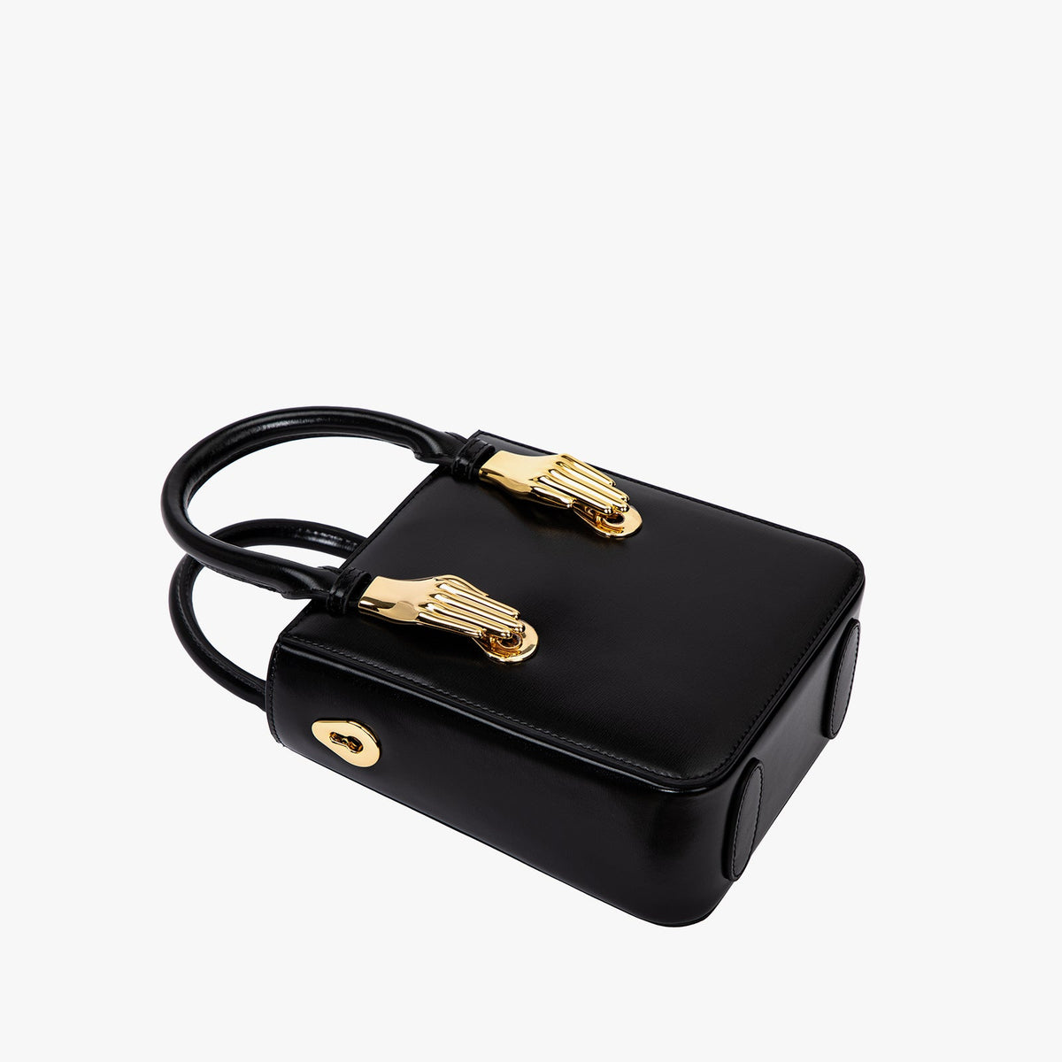 Black Box Calfskin Leather Tote Handbag