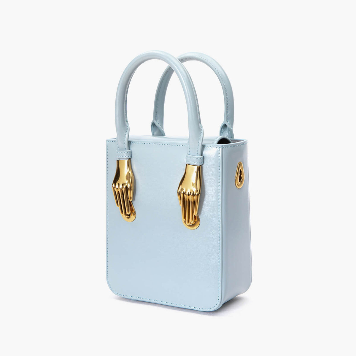 Baby Blue Box Leather Tote Bag